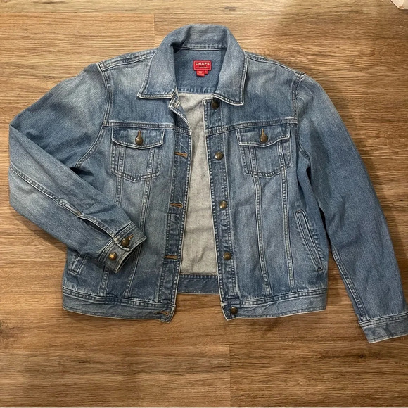 VTG Chaps Women Jean Jacket 90s Y2K Relaxed Fit Sz Large - Picture 1 of 7